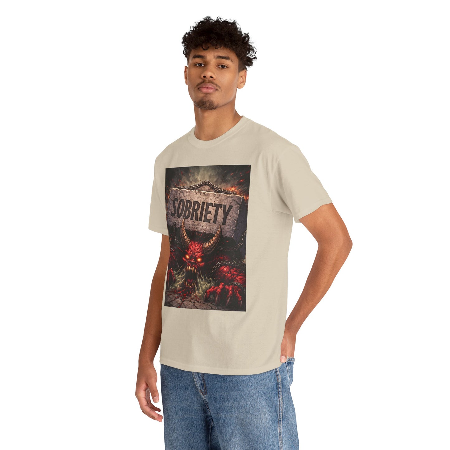 Sobriety Demon T-Shirt — Recovery Gothic Graphic Tee