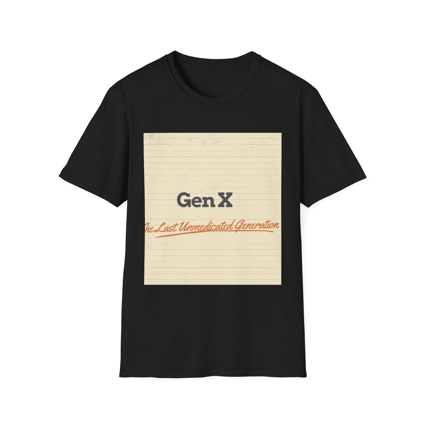 Gen X Vintage Notebook T-Shirt — "Gen X: The Last Unappreciated Generation"