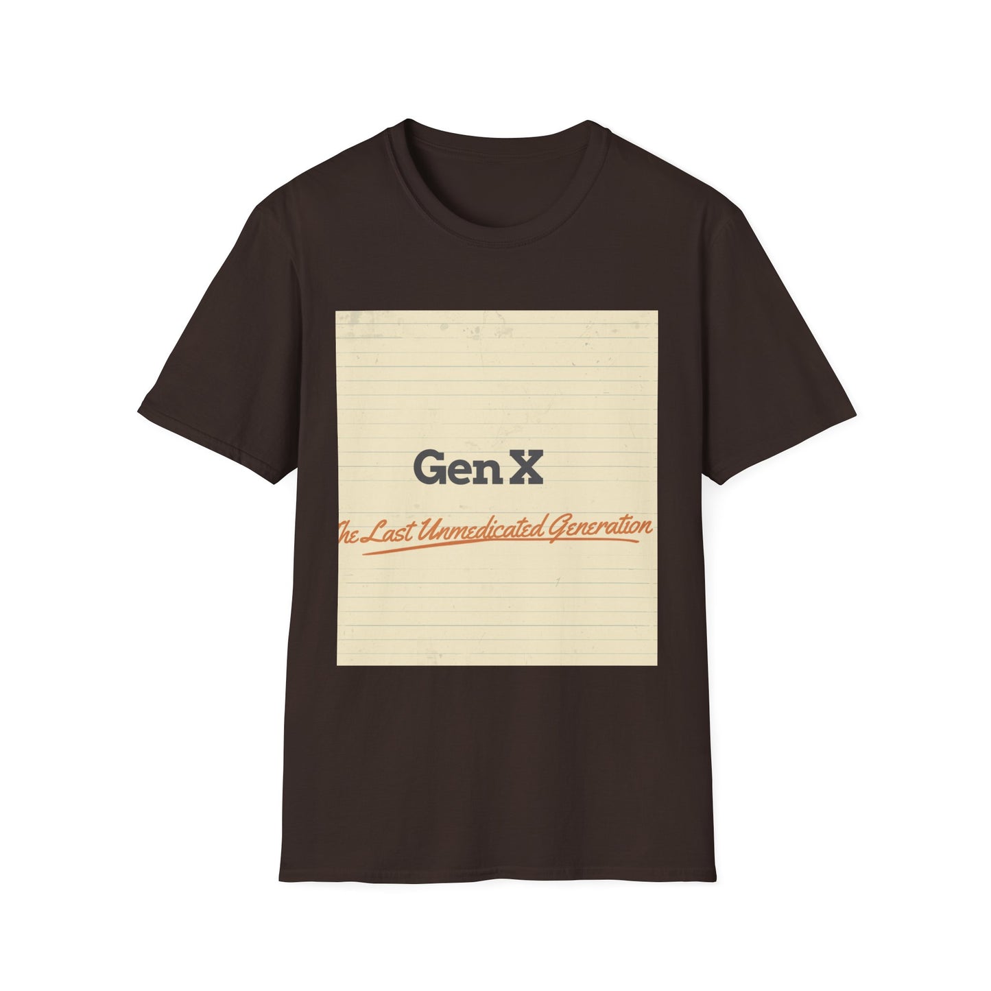 Gen X Vintage Notebook T-Shirt — "Gen X: The Last Unappreciated Generation"