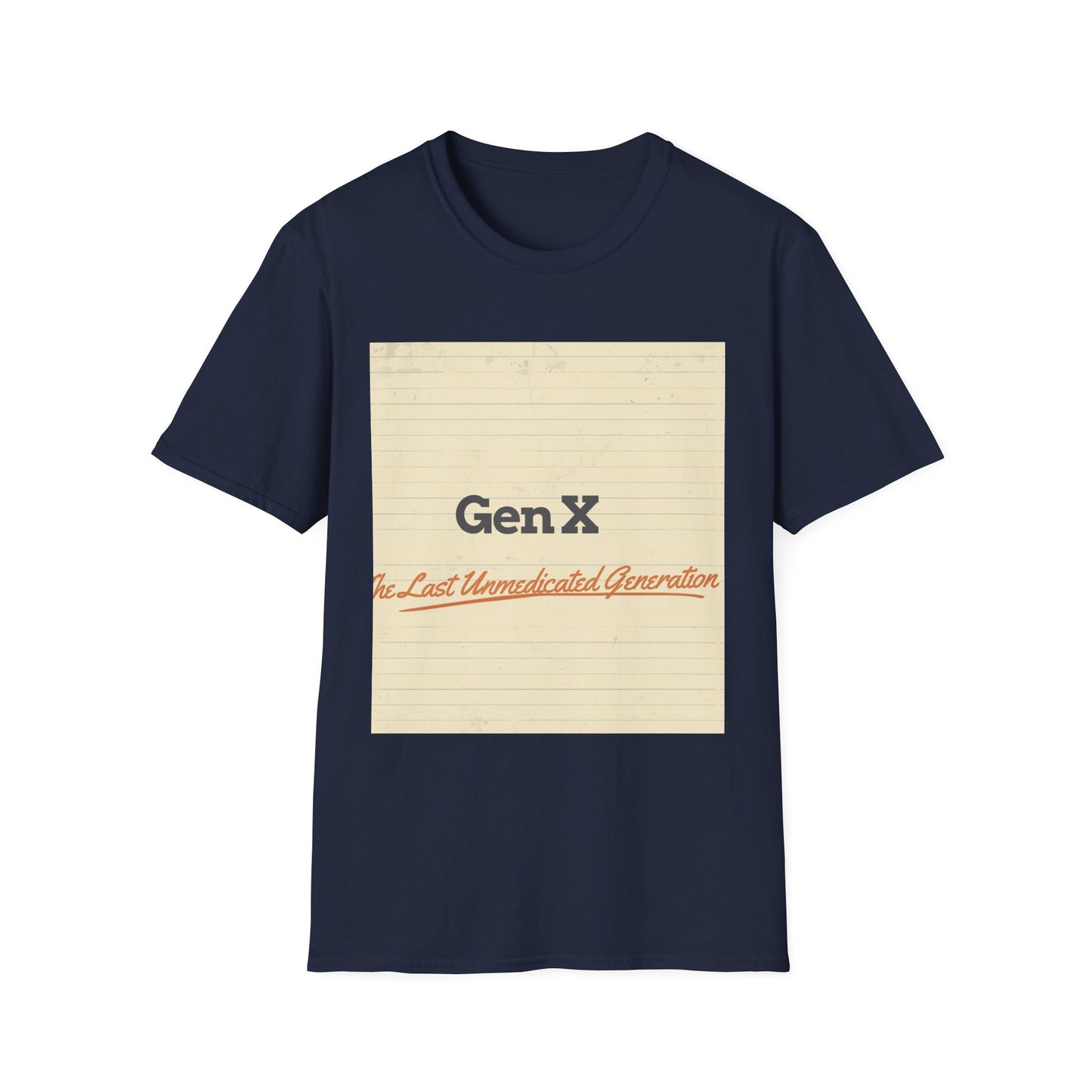 Gen X Vintage Notebook T-Shirt — "Gen X: The Last Unappreciated Generation"