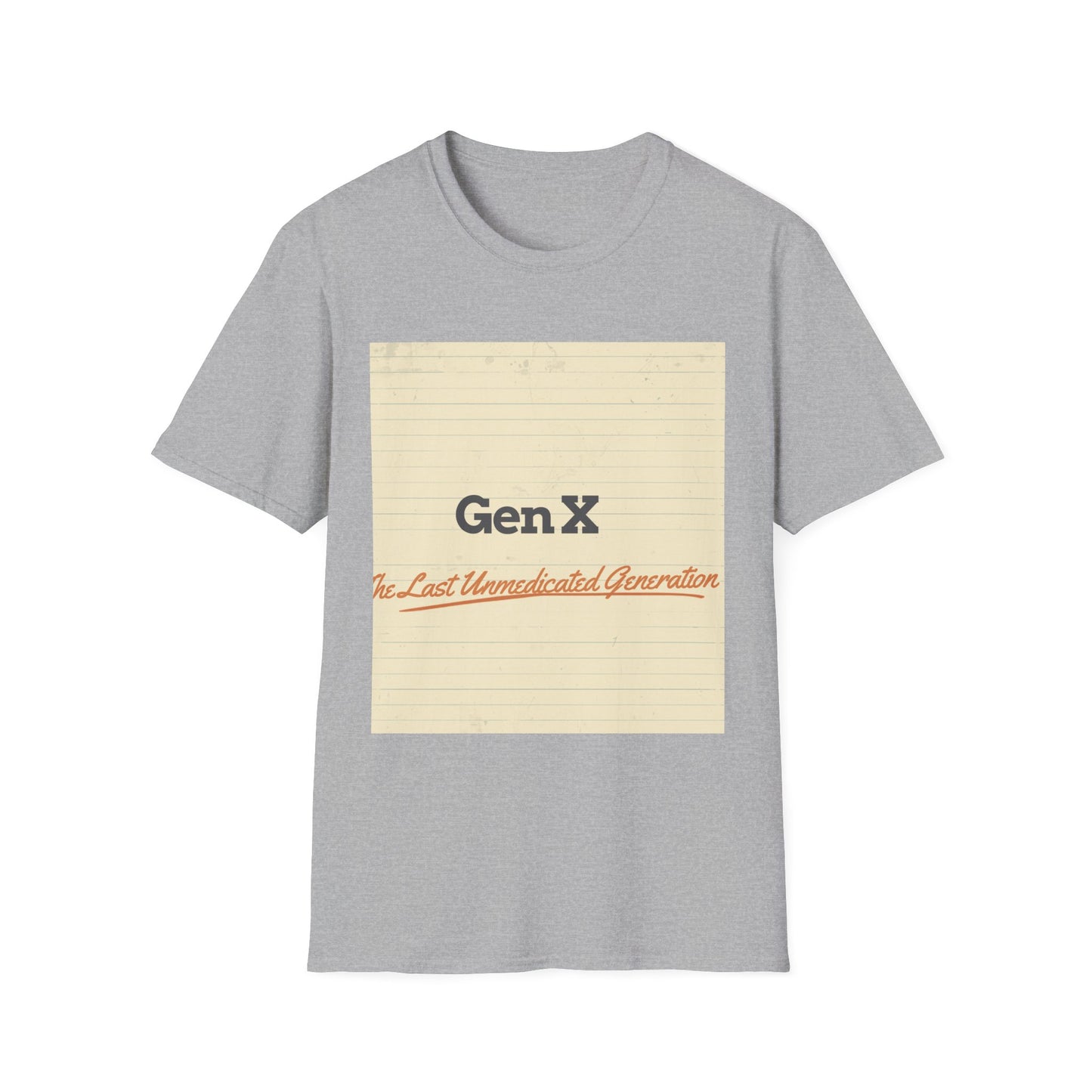 Gen X Vintage Notebook T-Shirt — "Gen X: The Last Unappreciated Generation"