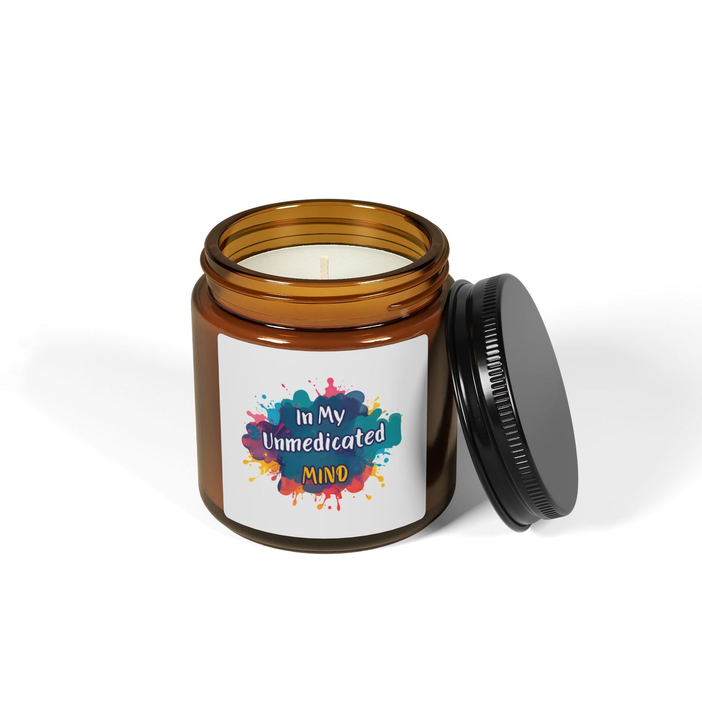 In My Unmedicated Mind Soy Candle — Amber Jar Comfort Scent