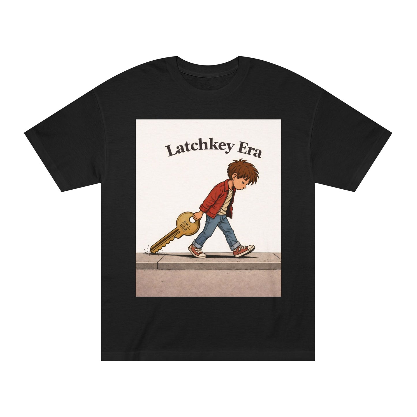 Latchkey Era Tee — Retro Kid Guitar Illustration T‑Shirt