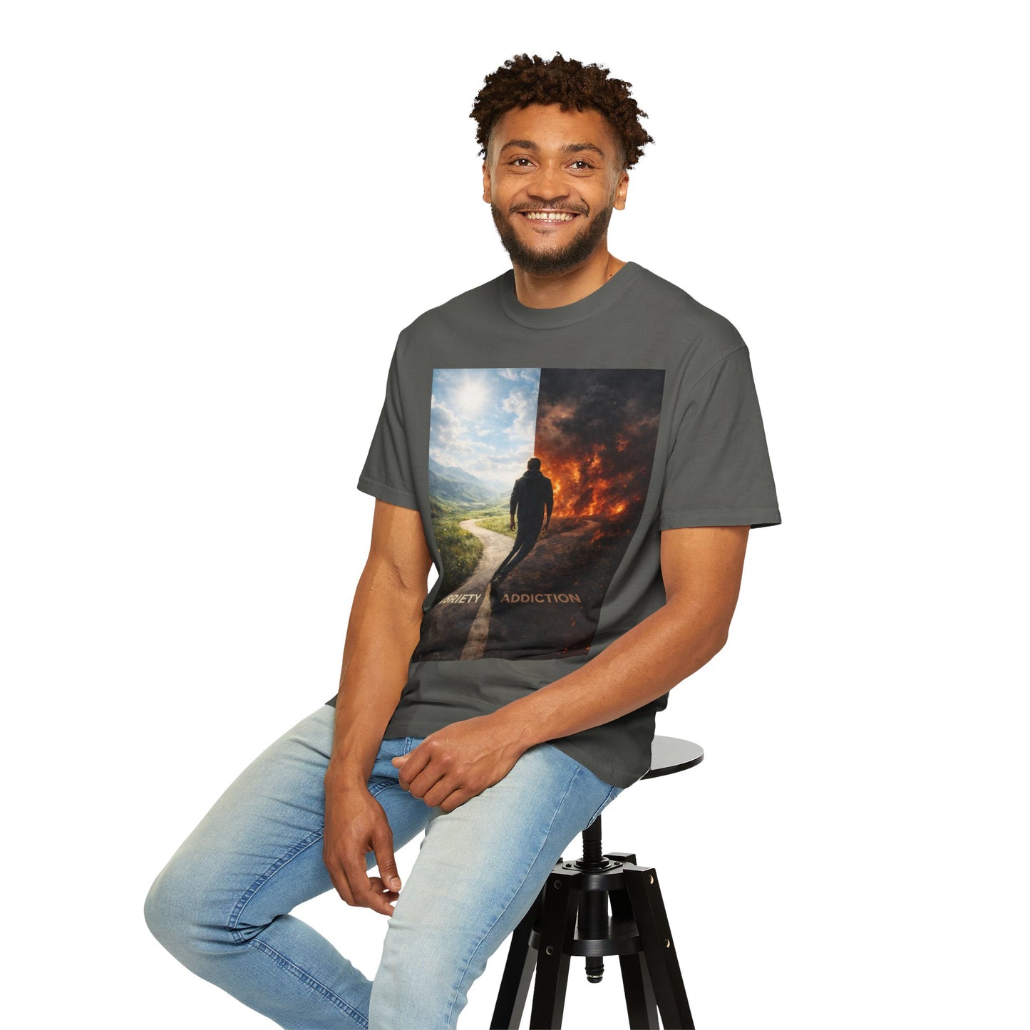 Sobriety vs Addiction T-Shirt — Recovery Awareness Graphic Tee