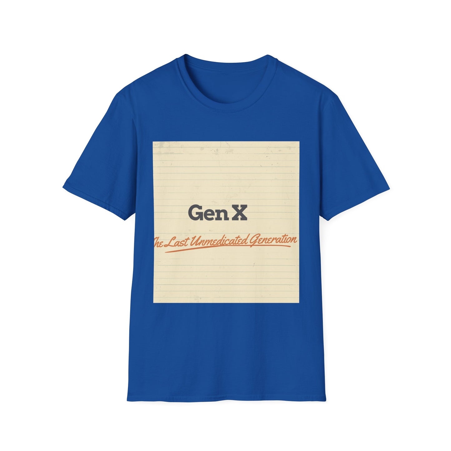 Gen X Vintage Notebook T-Shirt — "Gen X: The Last Unappreciated Generation"