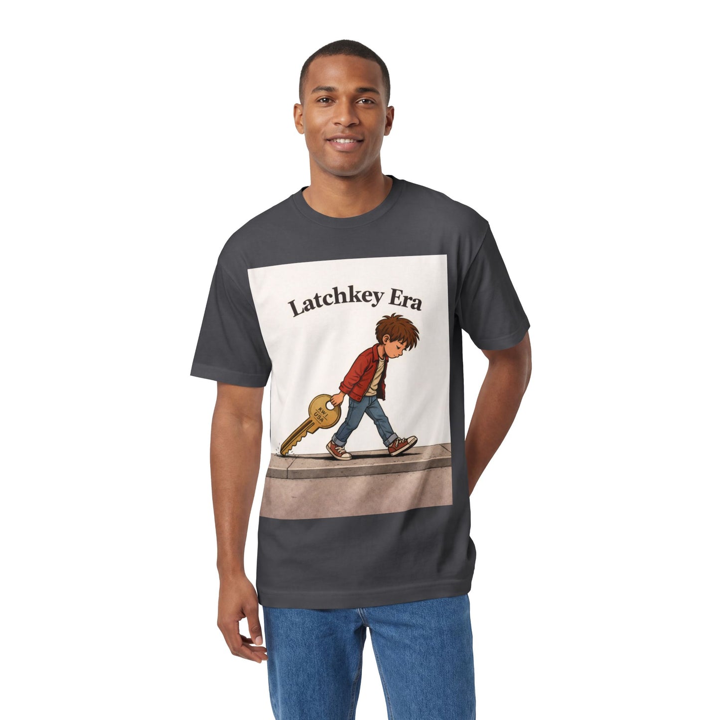 Latchkey Era Tee — Retro Kid Guitar Illustration T‑Shirt