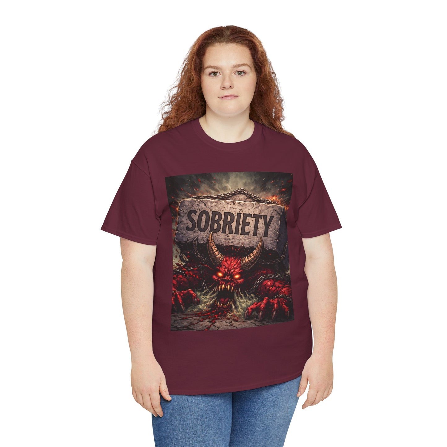 Sobriety Demon T-Shirt — Recovery Gothic Graphic Tee