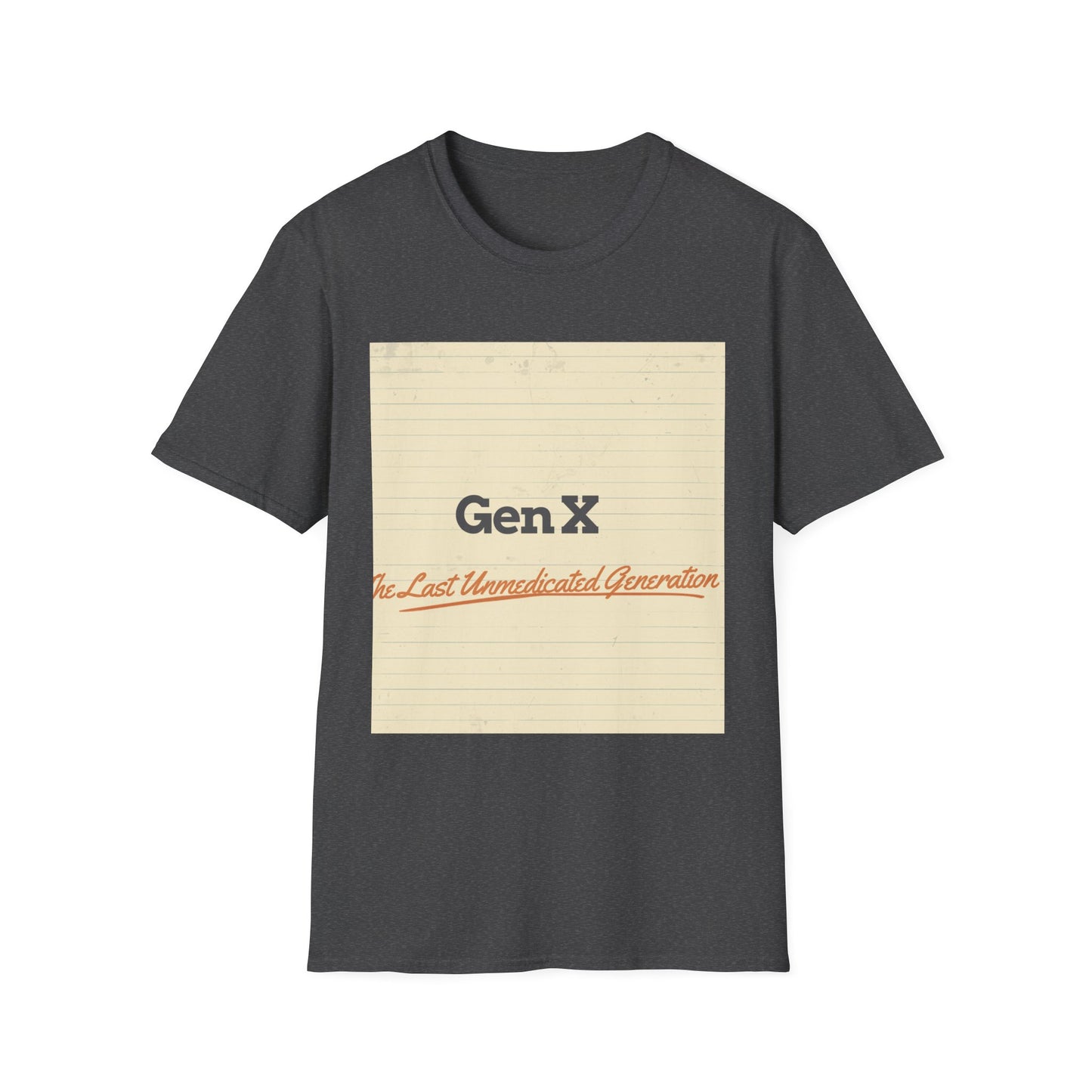 Gen X Vintage Notebook T-Shirt — "Gen X: The Last Unappreciated Generation"