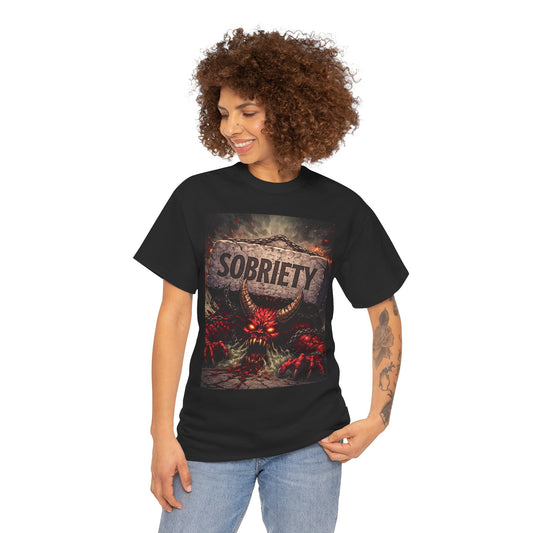 Sobriety Demon T-Shirt — Recovery Gothic Graphic Tee