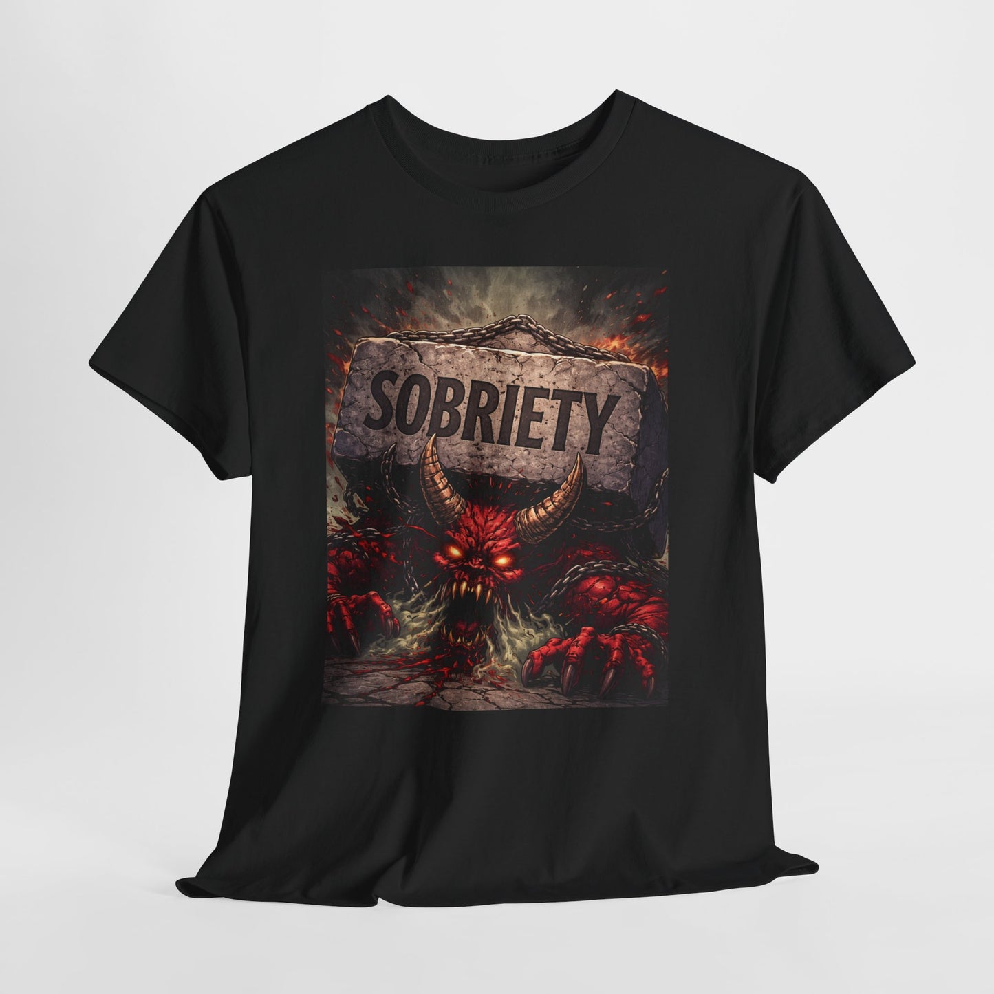 Sobriety Demon T-Shirt — Recovery Gothic Graphic Tee