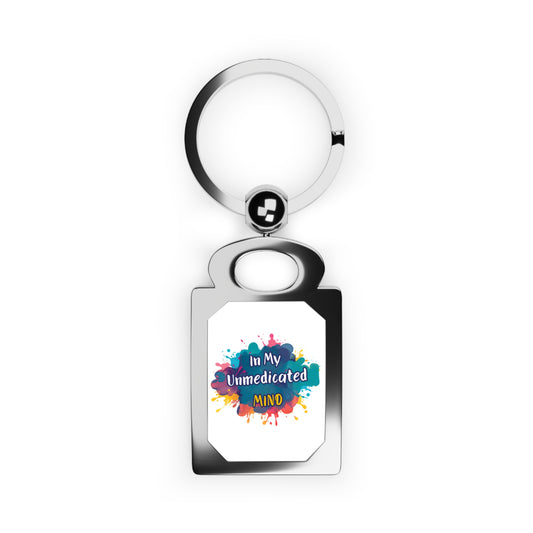 Rectangle Photo Keyring — 'In My Unmedicated Mind' Color Splash Photo Keychain