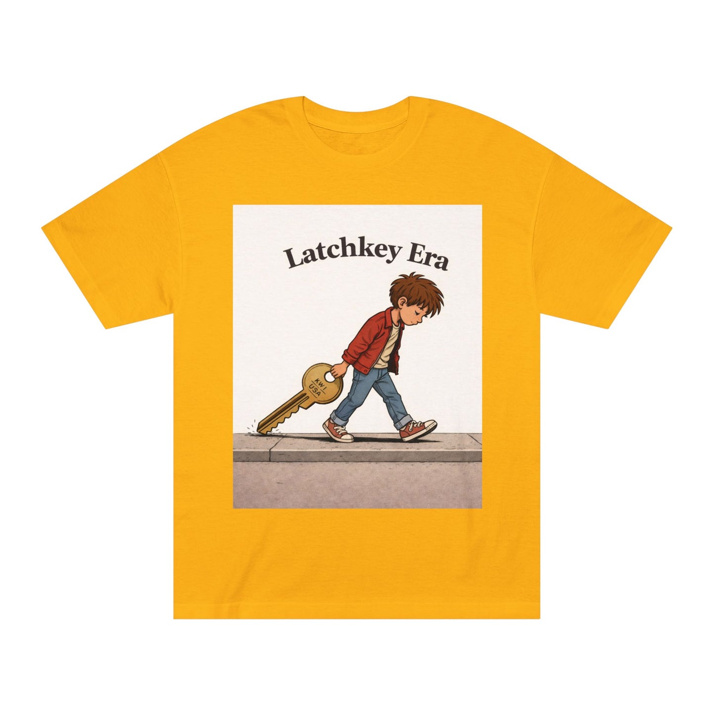 Latchkey Era Tee — Retro Kid Guitar Illustration T‑Shirt
