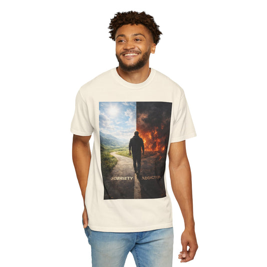 Sobriety vs Addiction T-Shirt — Recovery Awareness Graphic Tee