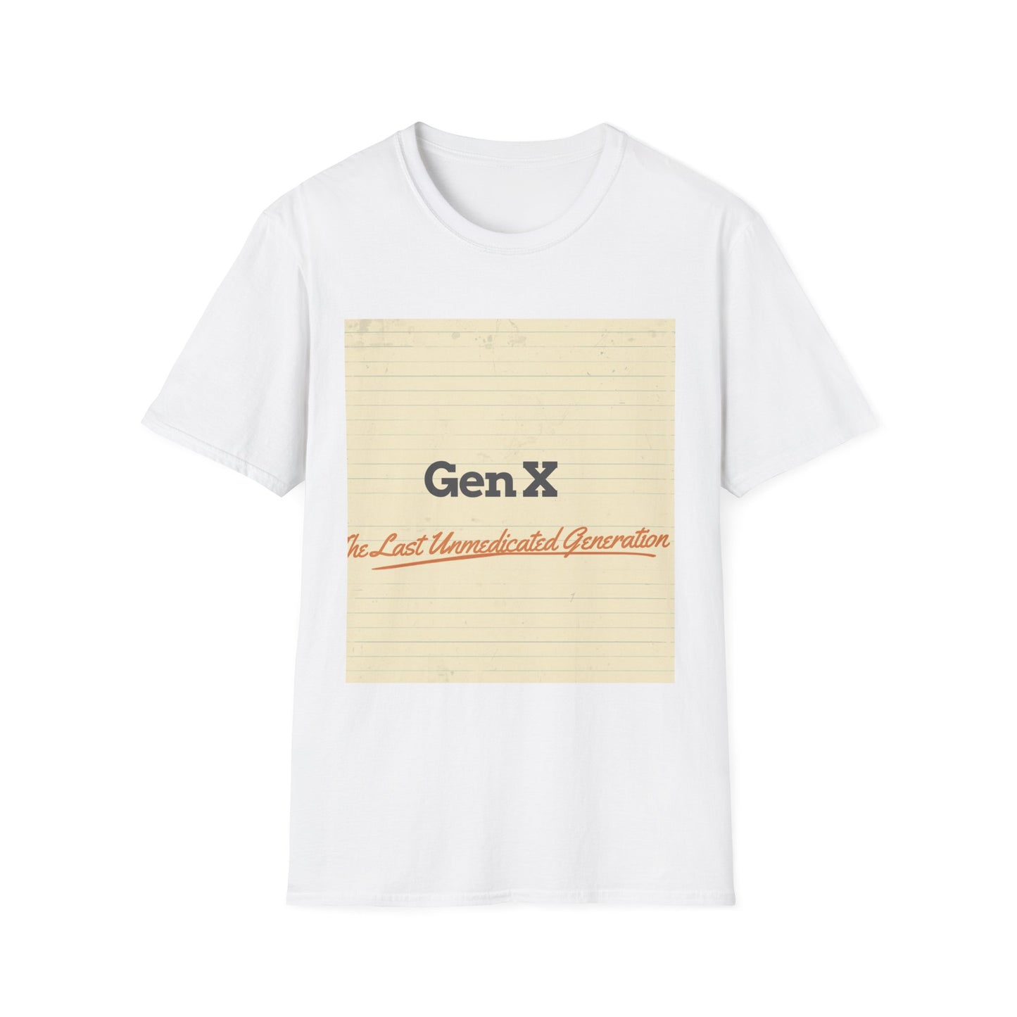 Gen X Vintage Notebook T-Shirt — "Gen X: The Last Unappreciated Generation"