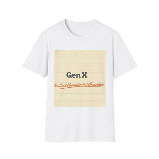 Gen X Vintage Notebook T-Shirt — "Gen X: The Last Unappreciated Generation"