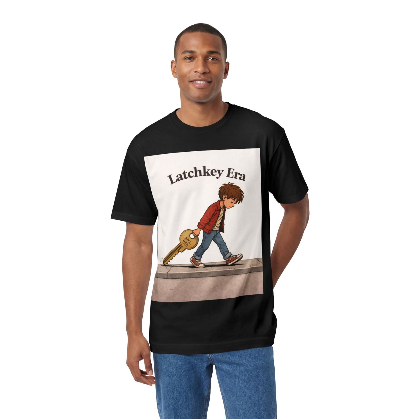 Latchkey Era Tee — Retro Kid Guitar Illustration T‑Shirt