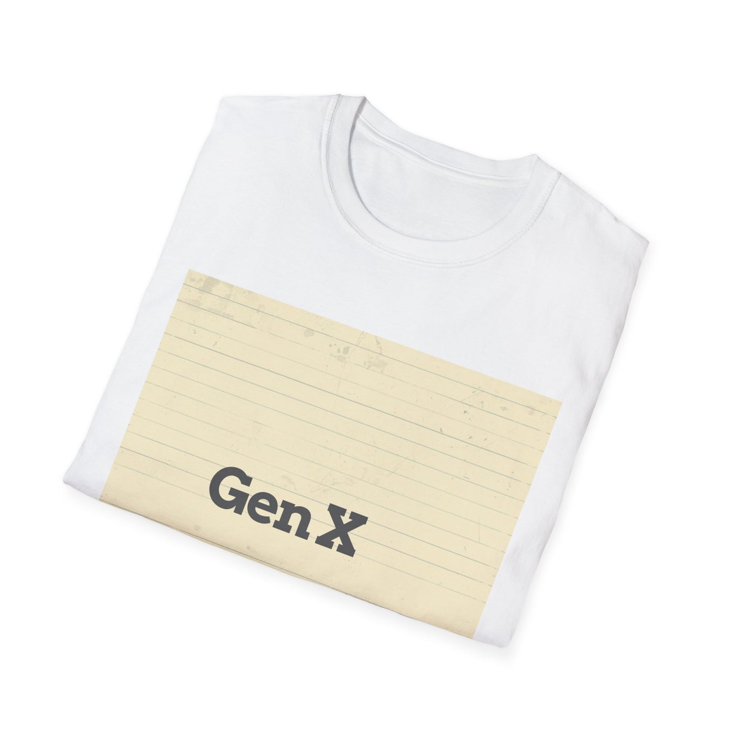 Gen X Vintage Notebook T-Shirt — "Gen X: The Last Unappreciated Generation"