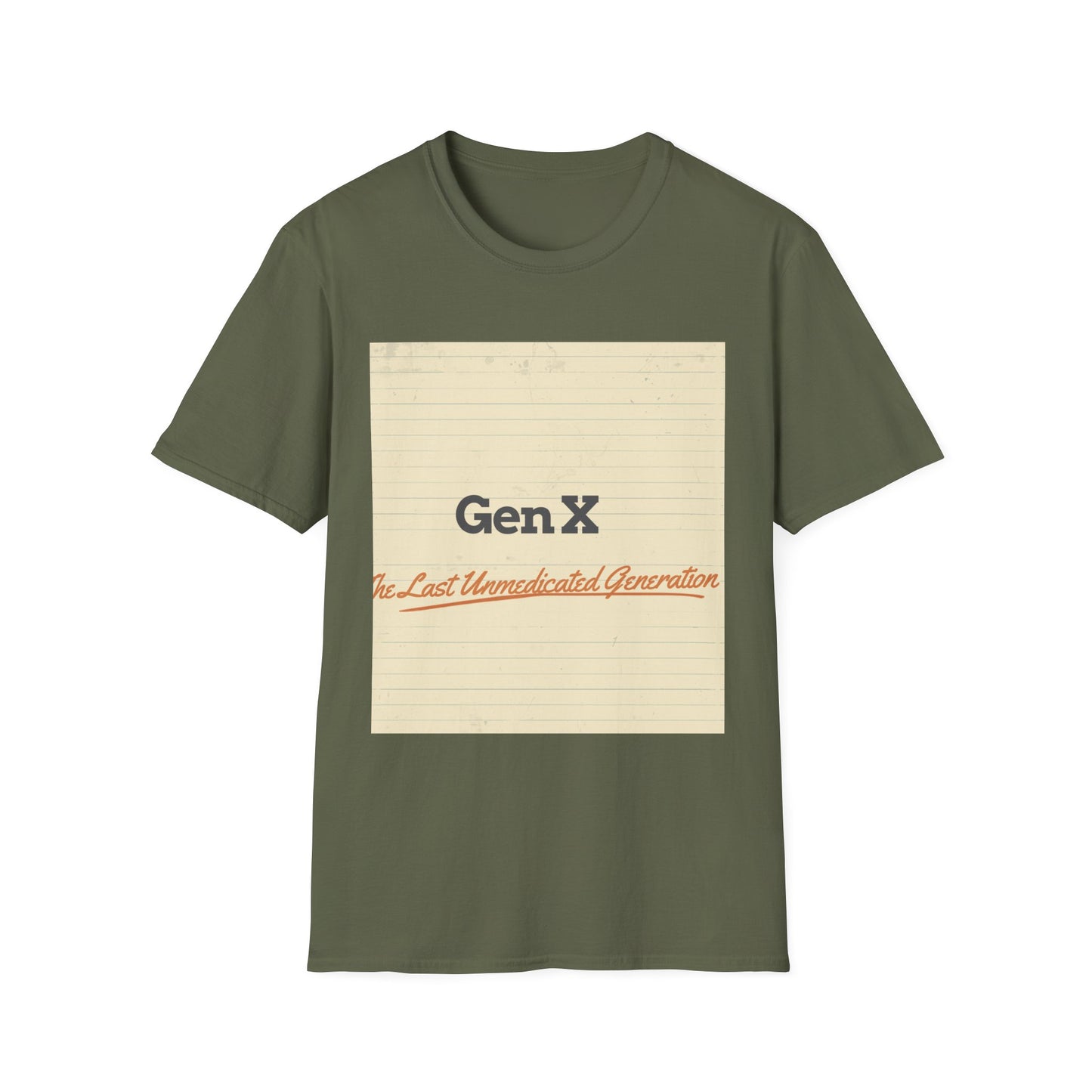 Gen X Vintage Notebook T-Shirt — "Gen X: The Last Unappreciated Generation"