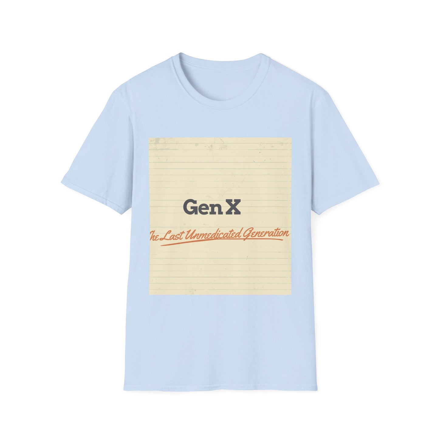 Gen X Vintage Notebook T-Shirt — "Gen X: The Last Unappreciated Generation"